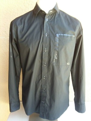 Y-3 YOHJI YAMAMOTO Unity Men s Black Ctn Btn Front LS Dress Shirt M China