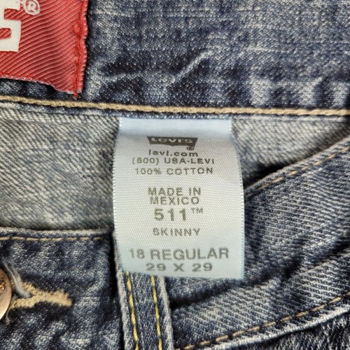 Levi’s 511 Slim Denim Jeans Size 18R 29x29 Blue Skinny Leg Medium Wash Denim - Picture 4 of 13