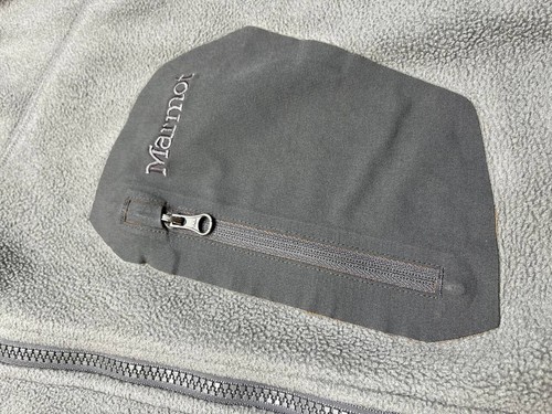 Marmot Jacket Mens Gray Full Zip Fleece Embroidered Outdoors Polartec Hiking* S - Picture 4 of 4