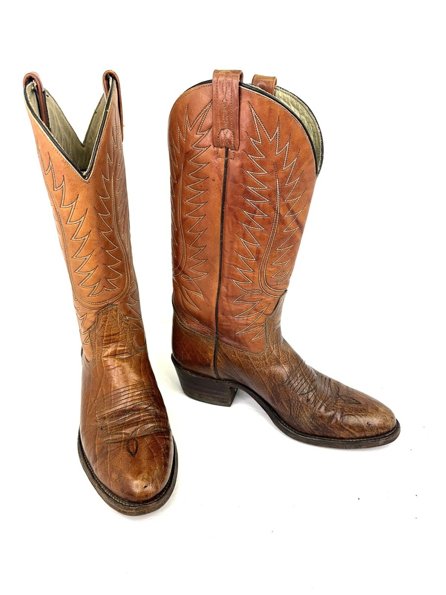 Bottes De Cowboy Dan Post Cuir Marron Taille 7 - Fabriquées Aux USA