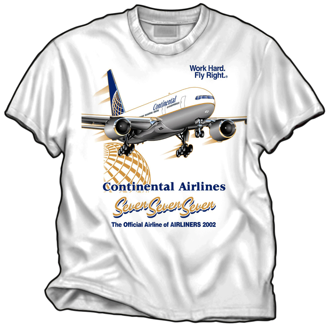 continental airlines tshirt