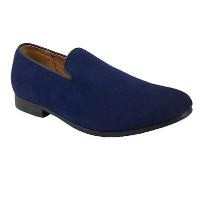 navy blue velvet dress shoes Santoni - Smooth Blue Velvet Formal Dress Shoe