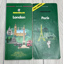 Vintage Michelin Tourist Guide Book Bundle: London 1993 & Paris 1985 Travel Maps