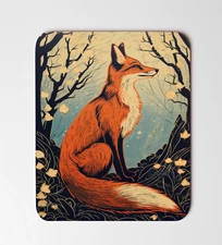 Orange Fox Art Mouse Pad 8"x9.5" Desk Mat Non Slip Rectangle Mousepad