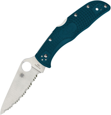 Spyderco Endela Lockback Blue FRN Folding Serrated Bohler K390 Knife