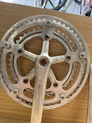 Pédalier acier double 50/44 NERVAR Vélo course vintage crankset
