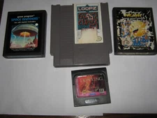 Video Game Cart Lot Atari 2600 Space Invaders Pac Man Sega Lion King  Nes Loopz