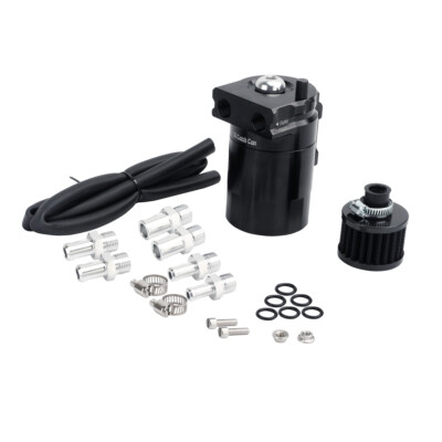 Oil Catch Can Kit Reservoir Baffled Tank with Breather Filter Universal Aluminum