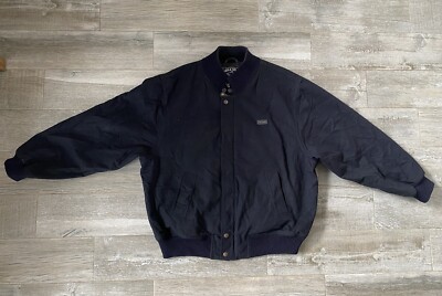 Vintage Paul & Shark Luxury Navy Wool Bomber Jacket