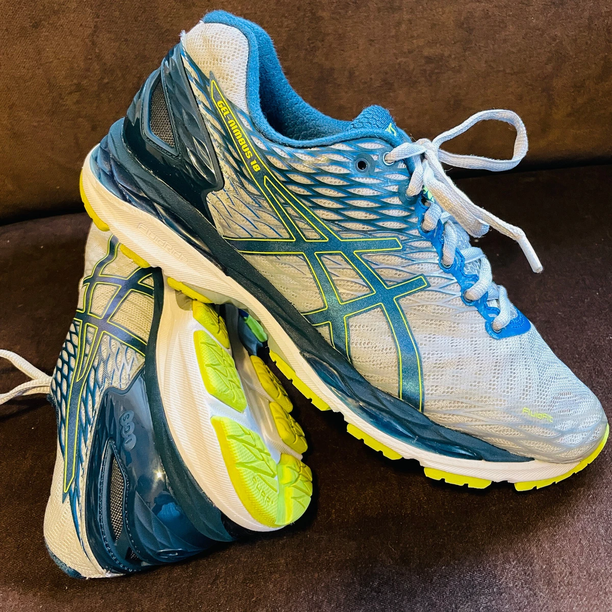 Mint Mens Asics Gel Nimbus 18 Running Shoes 7 US T600N Athletic Navy Light Grey