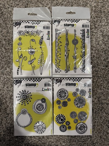 Carabelle Studio Art Stamp 4 Pack Cling Stamp Set Lot Of 4 Herbs Cadres Frises