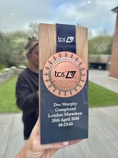 London Marathon 2026 Medal Display Made From Solid Oak Engraved and Personalised