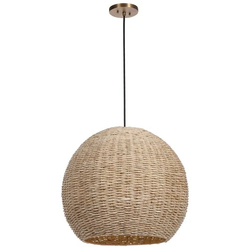 Uttermost - One Light Pendant - Lighting Fixtures - Seagrass - 1 Light Dome - Picture 4 of 4