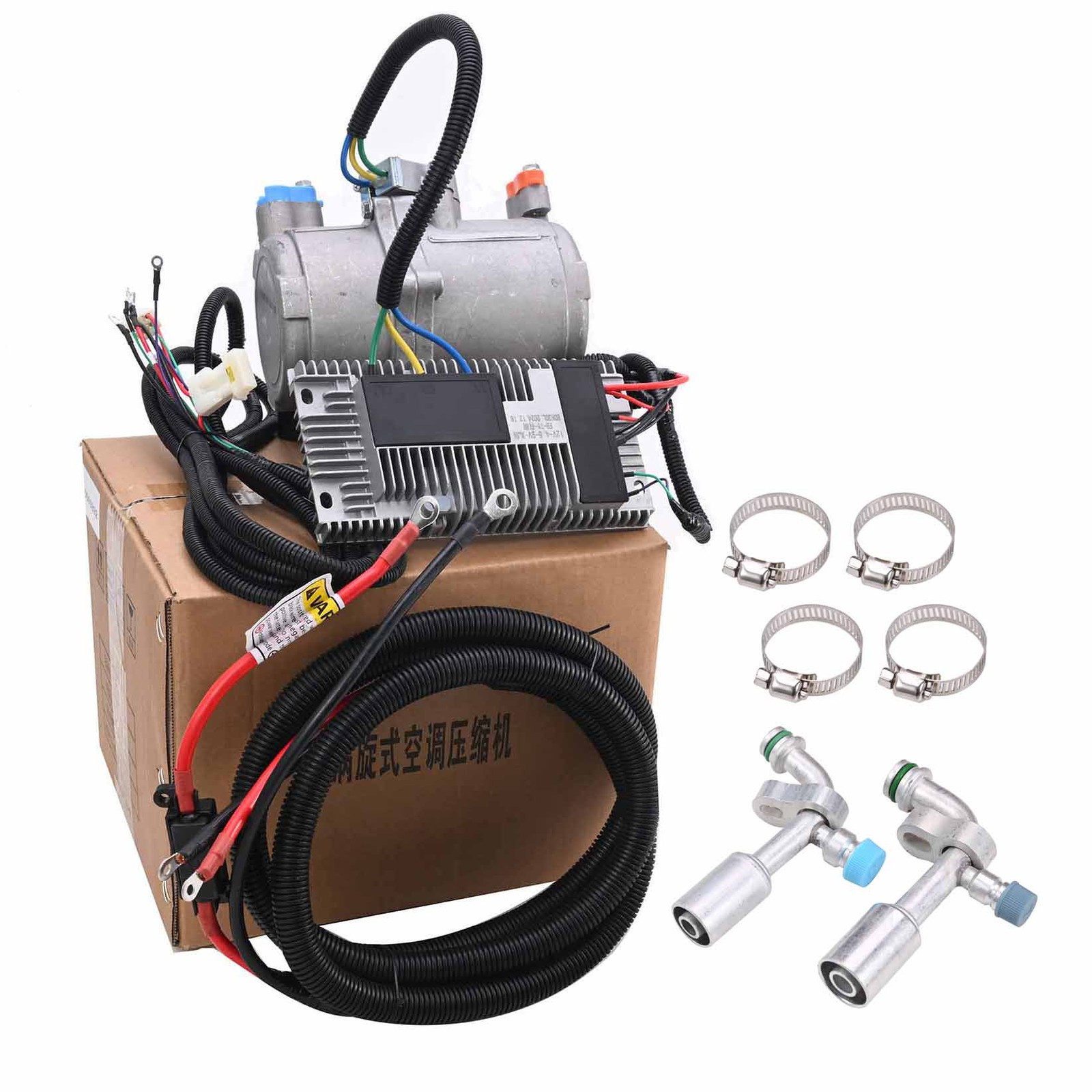 12V DC Automotive Electric A/C Compressor Kit Universal Replacement A/C Compress