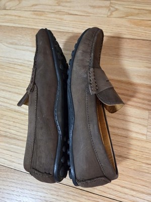 SAKS FIFTH AVENUE MENS LOAFERS SIZE 9.5 M BROWN LEATHER MADE 