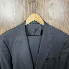 Hart Schaffner Marx 2 Piece Suit Mens 42L 40x30 Brown Herringbone Wool USA Made