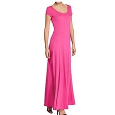 Lauren Ralph Lauren Pink Jersey Scoop Neck Maxi Dress XS Cotton Modal Knit