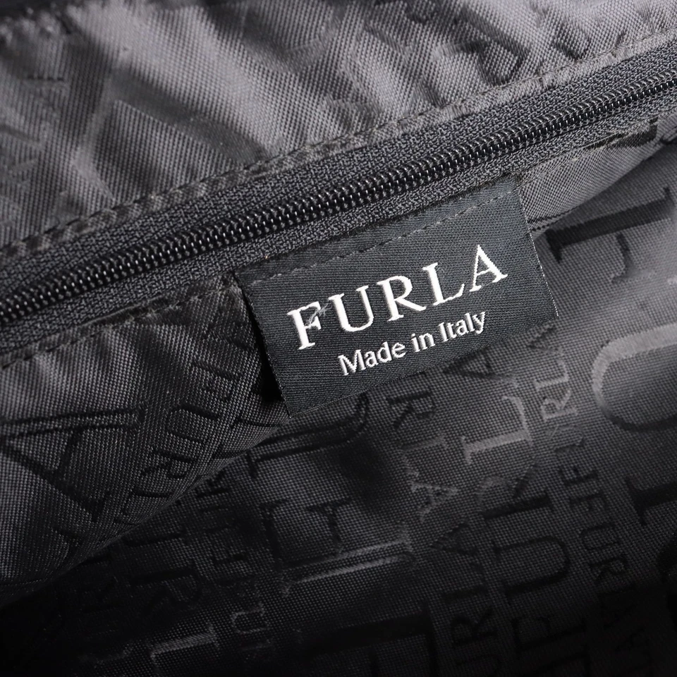 Bolso Furla vintage de cuero negro con asas de cordón Foto 4 de 4