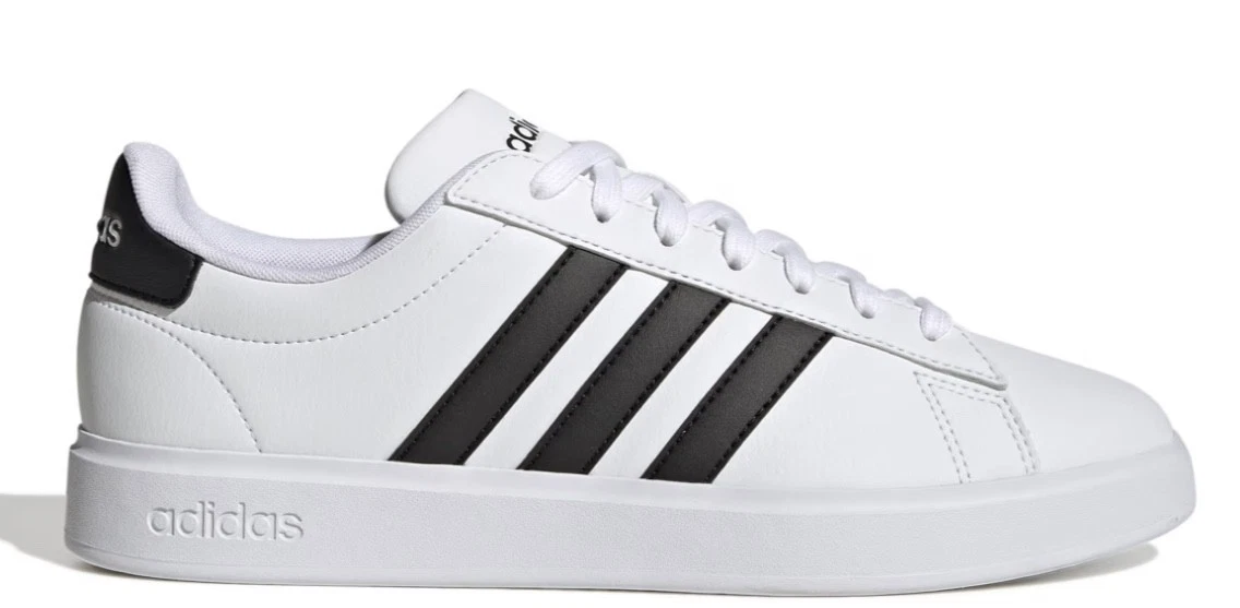 adidas Grand Court Men\'s White and Black Low-Top Sneakers Size 8 Men main image 2