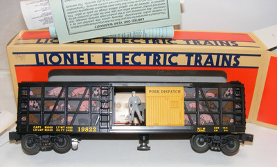 1995 USA Lionel Operating Pork Dispatch Car with Animated Worker NOS 6-19822