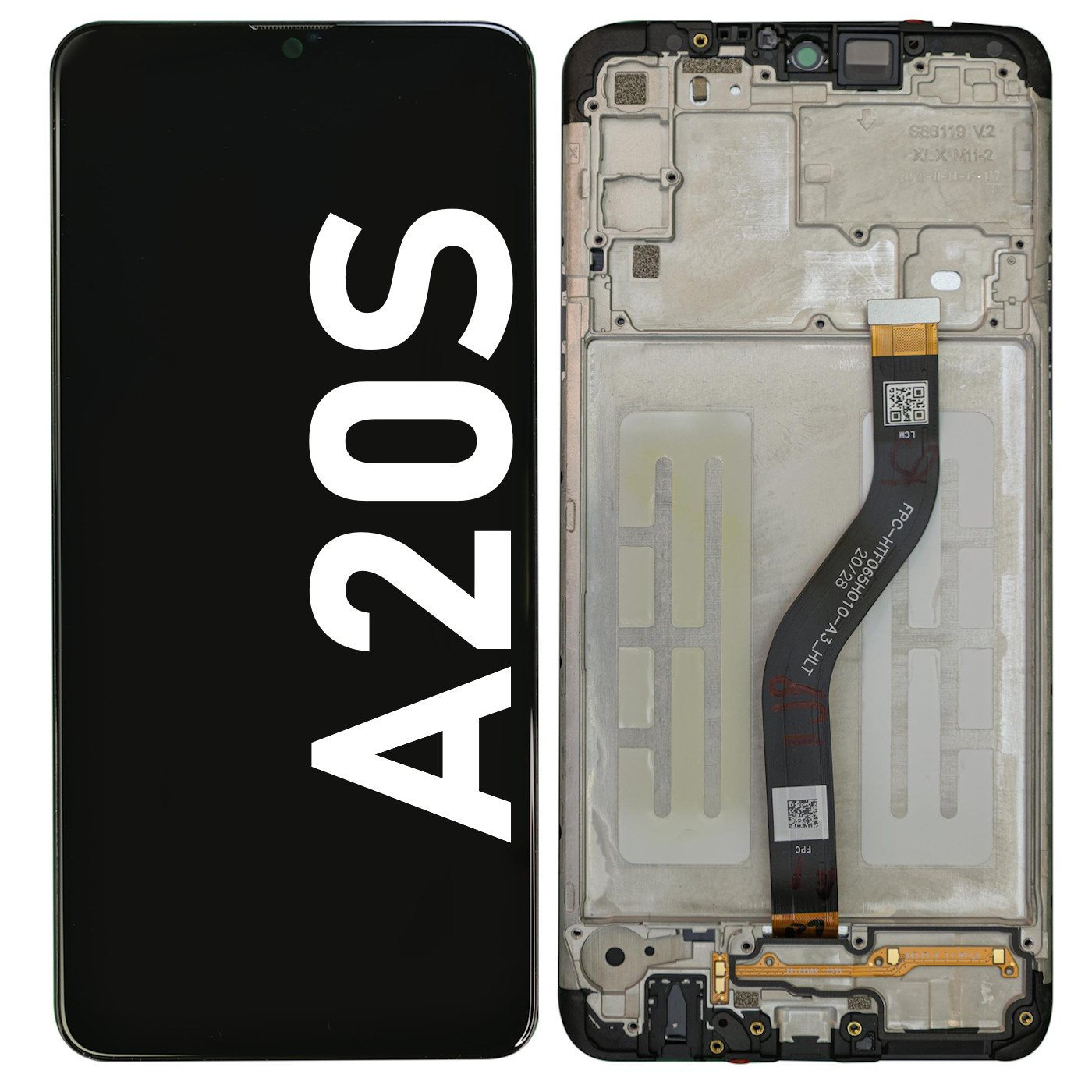 Écran LCD pour Samsung A20s cassé ? Remplacer le bloc complet avec châssis noir pour SM-A207F