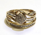 10k Yellow gold .31ct diamond CLUSTER engagement wedding band ring 4.8g soldered — photo 2