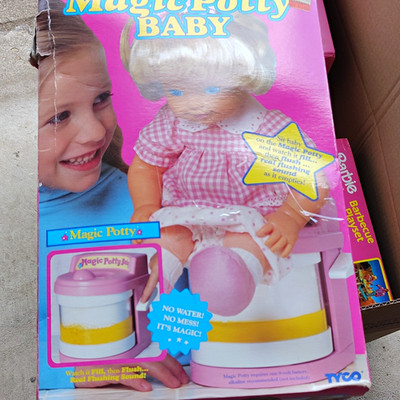 Vintage Tyco Magic Potty Baby 13 in Doll Playset Girl Doll