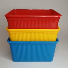 Vintage 1975 Goody Handi Boxes Red Yellow Blue 330 Missing All Lids READ