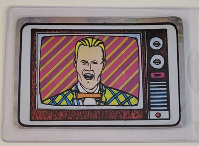 MAX HEADROOM Computer TV Dude 1980s PRISMATIC Prism VENDING MACHINE STICKER CARD