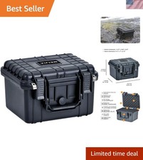 Durable Waterproof Hard Case for Cameras/Drones - Elegant Black, 10.62" x 9.68"