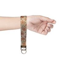 Floral Webbing Wristlet/Keychain Holder/Strap/Lanyard for Keys with Keyring