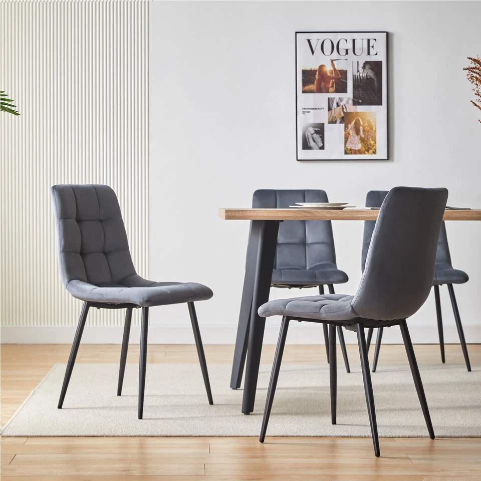 Deuline Esszimmerstühle Essstühle Samtbezug SGS Polsterstuhl Stuhl Milano Grau - Bild 3 von 4