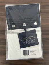 Ralph Lauren Organic Cotton Sateen Border Euro Pillow Sham Polo Navy