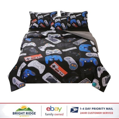 Video Game Themed Comforter Set for Full Bed with Decorative Pillow Cover