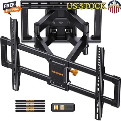 Full Motion TV Wall Mount 42-85 Inch TVs Toolless Tilt Swivel Heavy Duty Design
