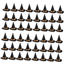 48 Pcs Mini Witch Hat Halloween Felt Witch Hats Wine Bottle Decor for