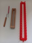 Two yarn looms two yarn hooks one red plastic one wood Kblooms Kb  used — photo 3