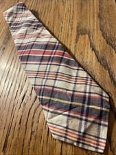 Vintage EUC Brooks Brothers Colorful Cotton Madras Tie Black Label Necktie