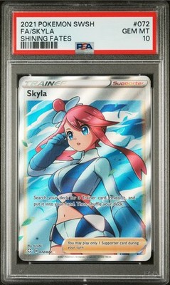 Skyla Full Art 72/72 GEM MINT PSA 10. Pokemon SWSH Shining Fates