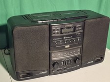 Sharp WQ-CH600 Vintage CD Dual Cassette Boombox Tested Working