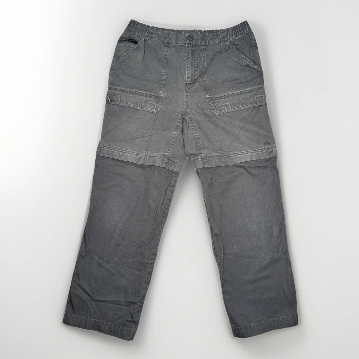 The North Face Convertible Cargo Pants Men's Large Gray Hiking Zip-Off Outdoor