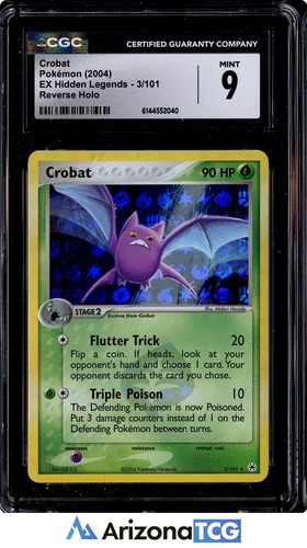 Pokemon 2004 Crobat 3/101 Reverse Holo Rare EX Hidden Legends CGC 9