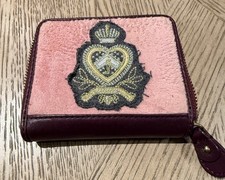 Vintage Y2K Juicy Couture Princess Pink Felt Zip Around Wallet