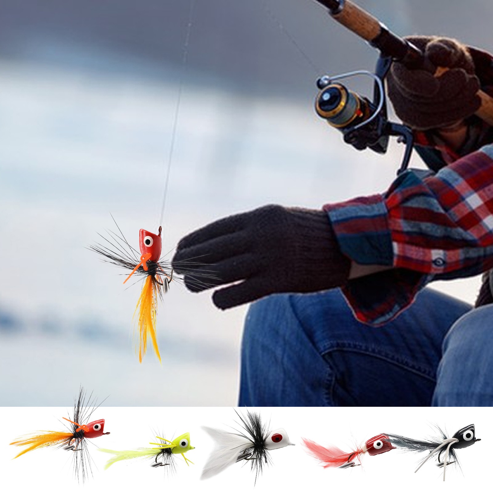 Fly Fishing Poppers, Topwater Fishing Lures Bass Crappie Bluegill Sunfish - Image 6