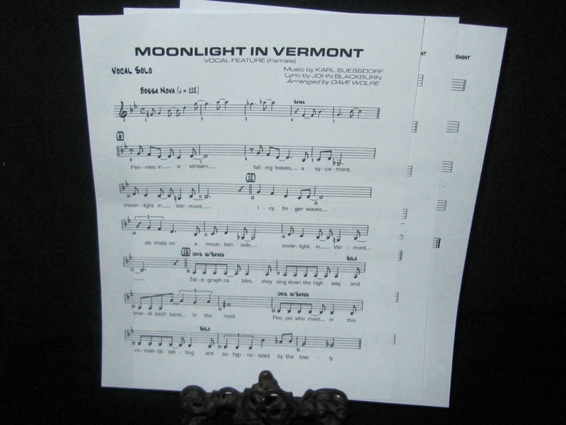 BIG BAND INST CHARTS MOONLIGHT IN VERMONT SCORE & VOC AL  5/4/4/4   PRINTED