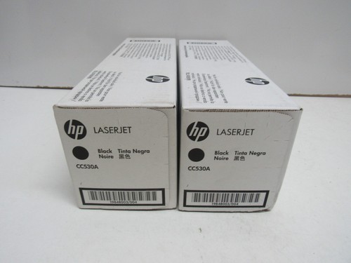 LOT OF 2! GENUINE HP CC530A (304A) BLACK TONER CARTRIDGE
