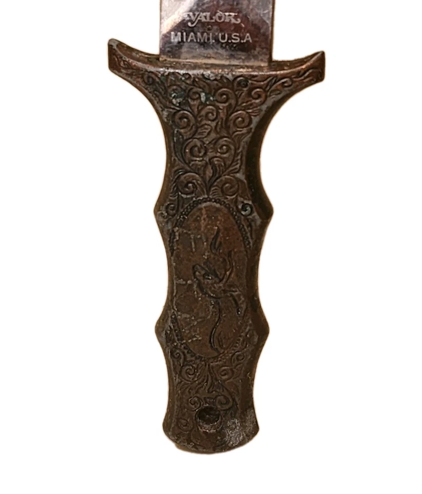 VTG 1978 Rare Valor 473 Miami USA Fixed Blade Knife stag/deer on handle, Japan - Image 3 of 4