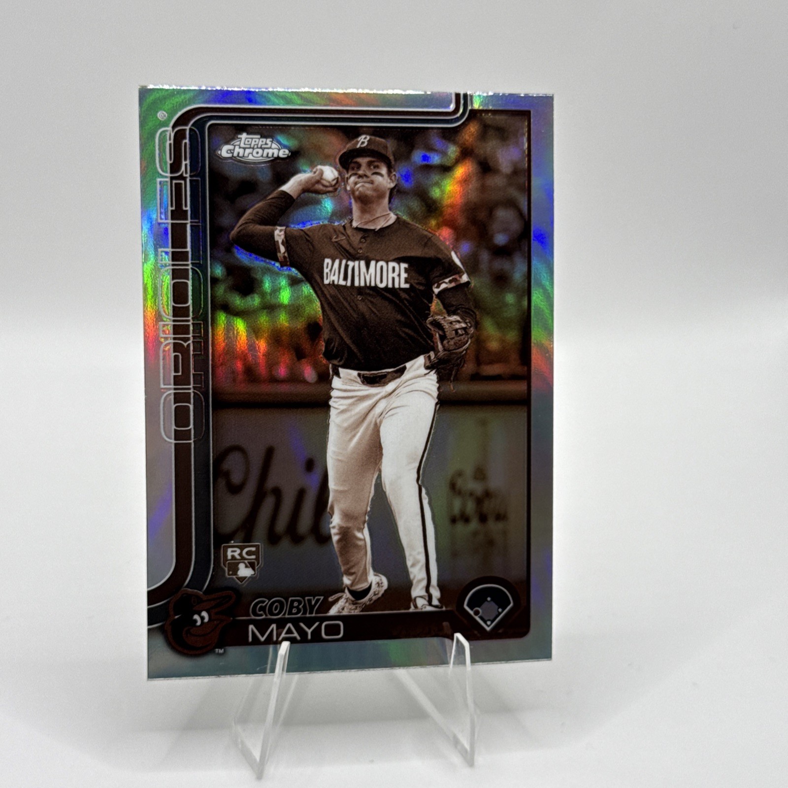2025 Topps Chrome - Coby Mayo #120 Sepia Refractor (RC) Orioles Rookie