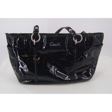 Coach Chelsea Heritage Black Embossed Patent Leather Tote Bag F17728