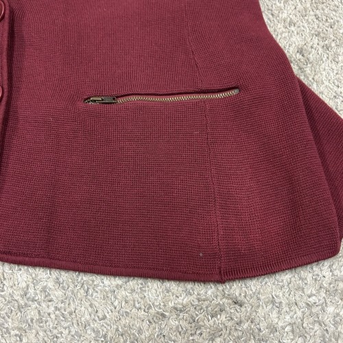 Talbots Petite Cardigan Women's 2XP Red 2 Button Zip Pocket Textured - Picture 7 of 8